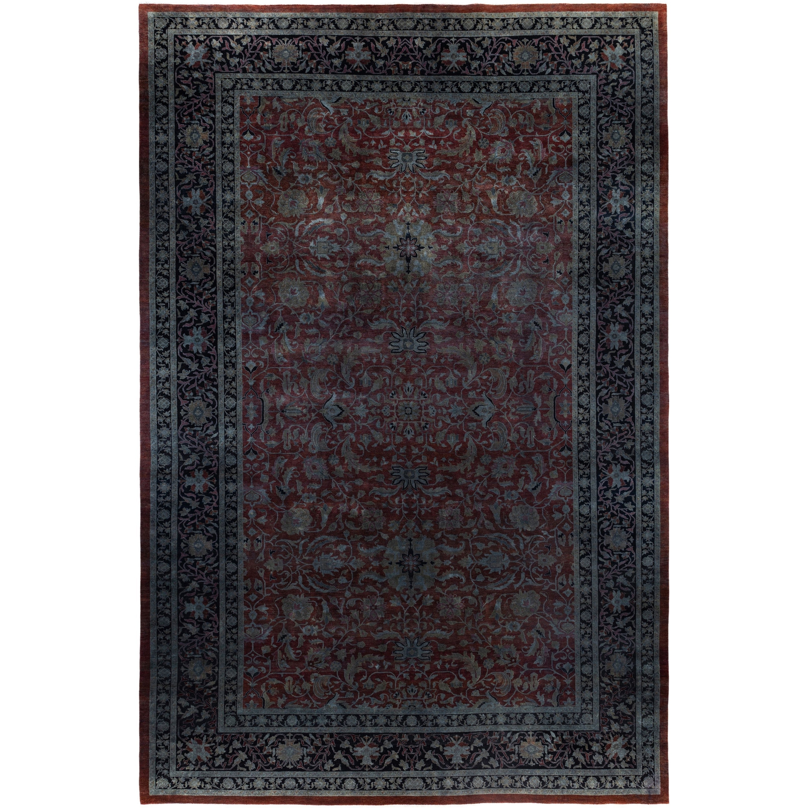 Overdyed One-of-a-Kind Hand-Knotted Area Rug - Gray - 12' 0" x 18' 0"