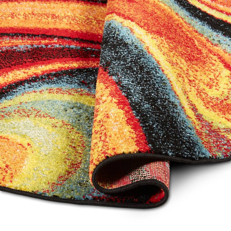 Home Dynamix Splash Adja Abstract Rainbow Swirl Area Rug