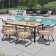 Option Brown Table with Beige Cushion Chairs
