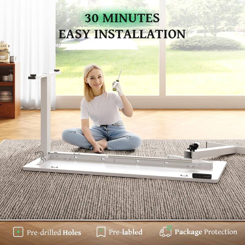 SIAGO 48 x 24 Inch Computer Desk Height Adjustable Electric Sit Stand Up Desk