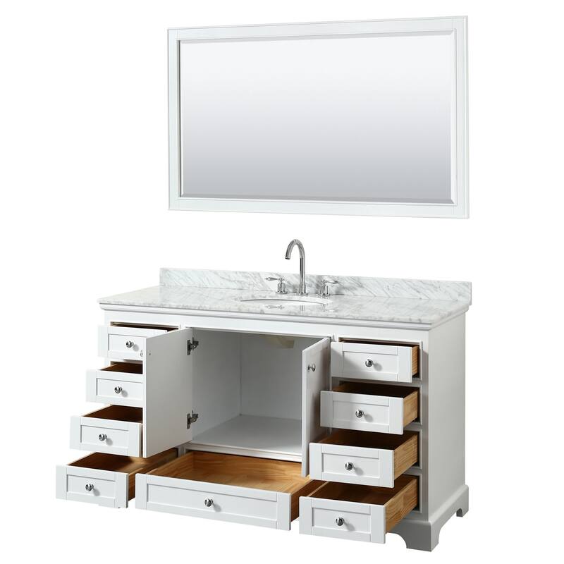 Wyndham Collection Deborah 60" Free Standing Single Vanity Set with