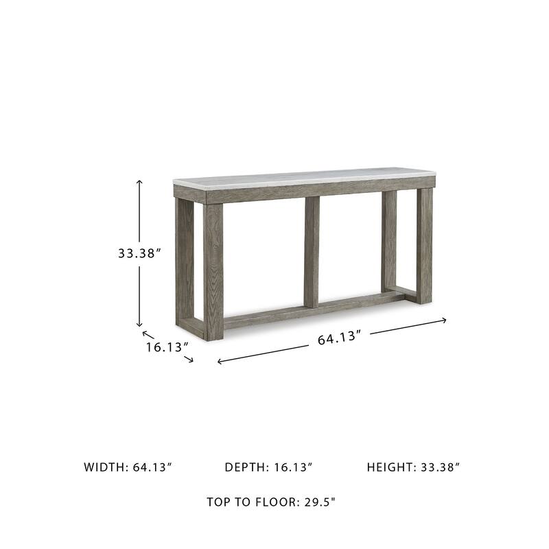 Signature Design by Ashley Loyaska Grayish Brown / Ivory Sofa Table - 64"W x 16"D x 33"H