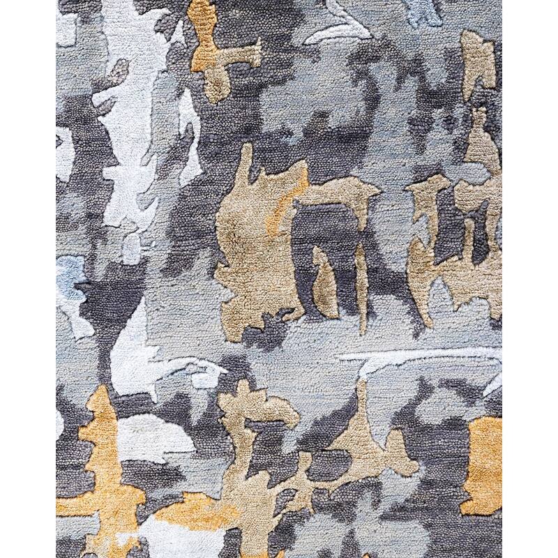 Modern One-of-a-Kind Hand-Knotted Area Rug, Gray - 8' 3" x 10' 0"