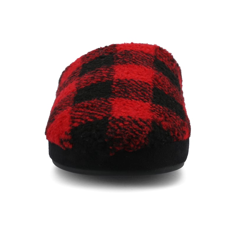 Vance Mens Roland Fleece Shearling Slide Slipper - Red - Small