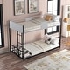 preview thumbnail 2 of 12, Twin over Twin Metal Bunk Bed w/ Built-in Ladder and Safety Guardrail