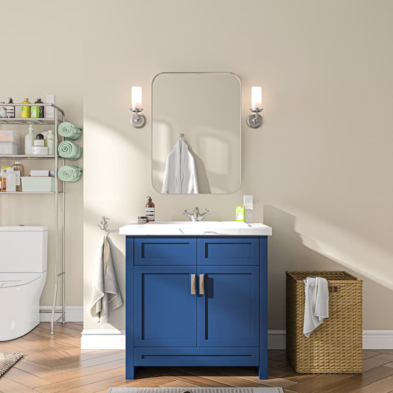 TOOLKISS Aluminum Alloy Round Corner Frame Vanity Mirror