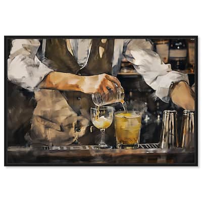 Notoriart Bartender Framed Bar Cart Art For Men