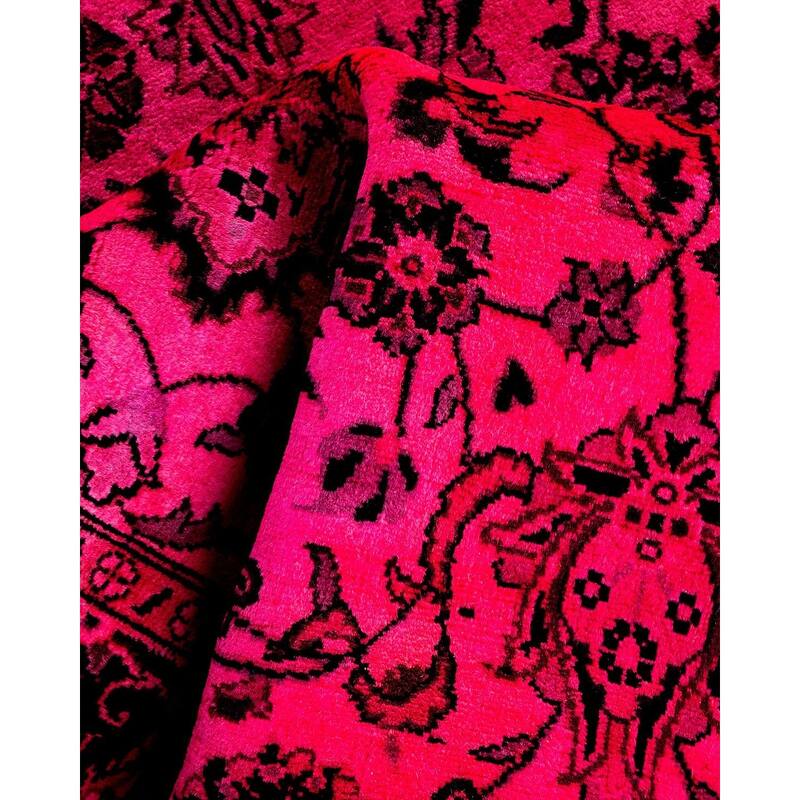 Overton Hand Knotted Wool Vintage Inspired Modern Contemporary Overdyed Pink Area Rug - 3' 1" x 5' 1"