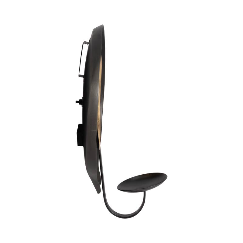 Metal Round Votive Wall Mounted Candle Holder - Black