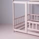 preview thumbnail 12 of 36, Twin / Full Size Wooden House Bed with Fence and Roof bed Frame, Montessori Style Floor Bed for Kids