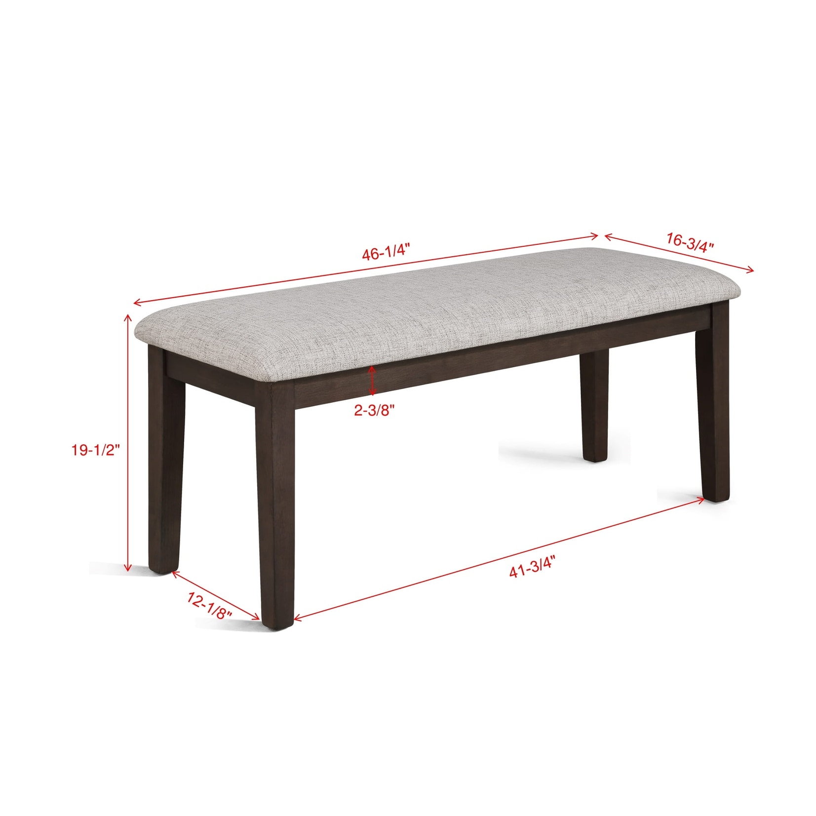Contemporary Cushioned Bench With Upholstered Seat In Dark Brown Beige