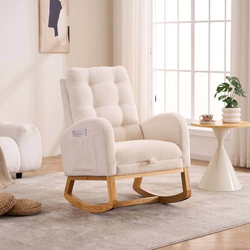 Plush Accent Rocking Chair with Footrest