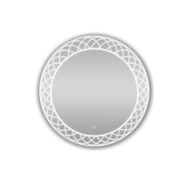 AQUADOM Frost LED Lighted Round Mirror With Dimmer, Defogger, Touch Control - 48"