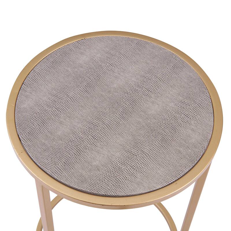 NPD Furniture Anza Set of 2 Faux Shagreen Nesting End Table
