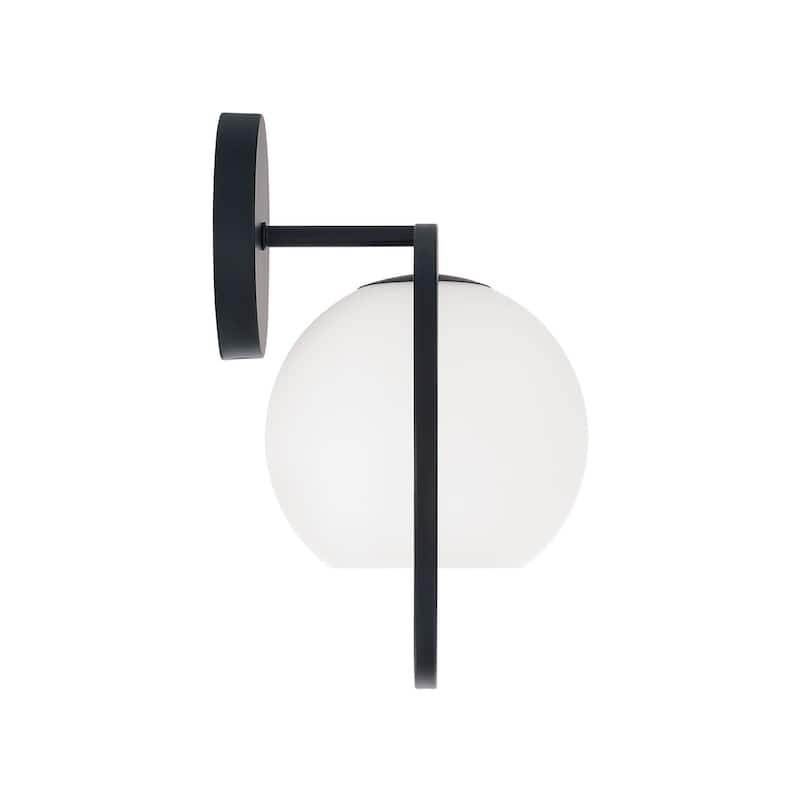 9.5" W X 12" H 1-Light Circle Sconce with Soft White Glass - 9.5"W x 11.5"H x 8"E