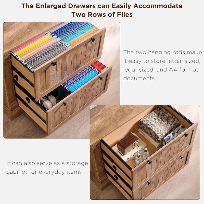 Rustic Wood File Cabinet , Filing Cabinet for Home Office, Living Room