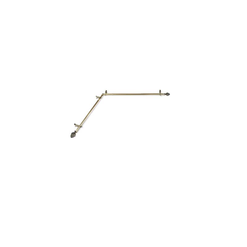 Asian Allure Curtain Rods & Hardware Set - Antique Brass Metal Rods with Connectors - M