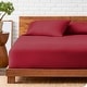 preview thumbnail 16 of 25, Bare Home Deep Pocket Fitted Sheet & Pillowcase Set, Hypoallergenic King - Red