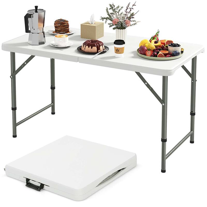 Costway 4 ft Portable Camping Table with HDPE Tabletop & Metal Legs - See Details