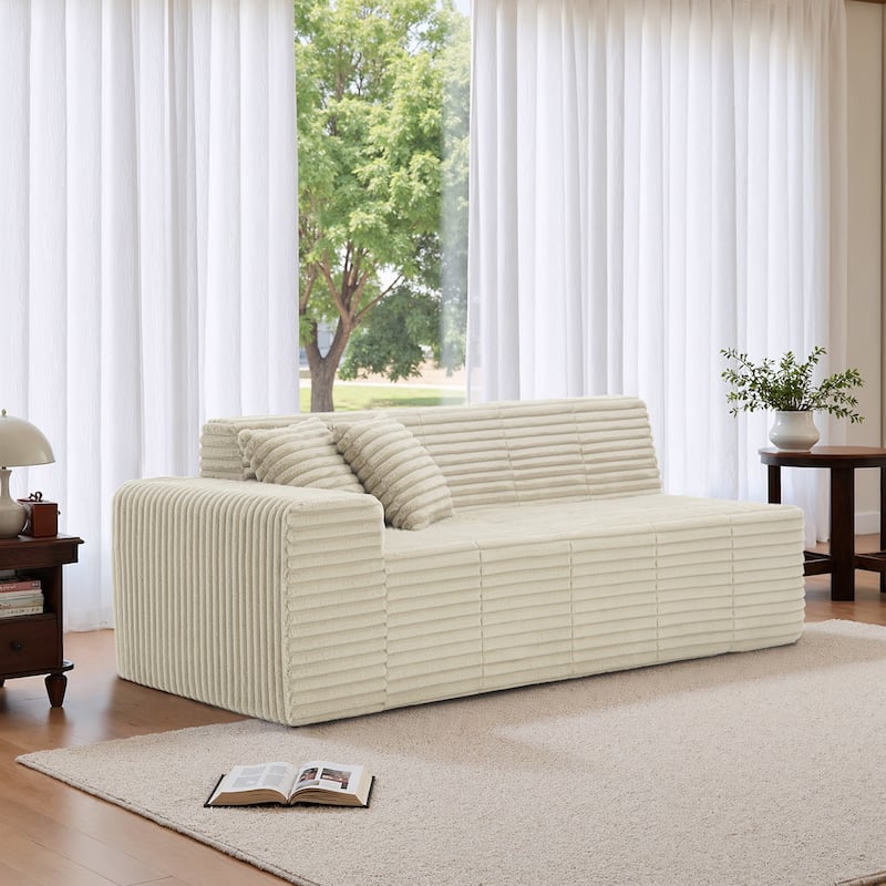 Modern Oversized plush Sofa Bed - Light Camel