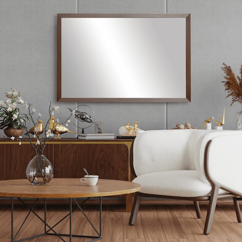 Frame My Mirror Espresso Textured Framed Mirror, Ellis Design