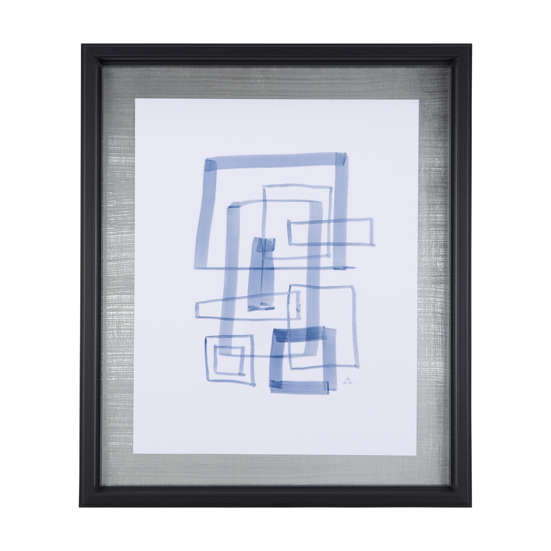 Lines IV by Mercana Studio a Hand Embellished Textured Framed Art Print Matted under Glass