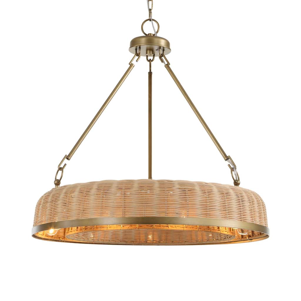 Uttermost Ladakh 9 Light Round Wicker Pendant - 28"W x 28"D x 27"H