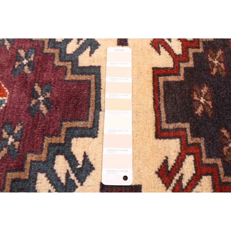 ECARPETGALLERY Hand-knotted Melis Vintage Cream Wool Rug - 4'2 x 5'6