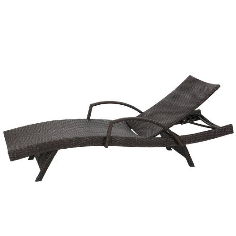 Roomfitters Salem Outdoor Wicker Chaise Lounge with Armrests, Stackable Patio Recliner, Set of 2