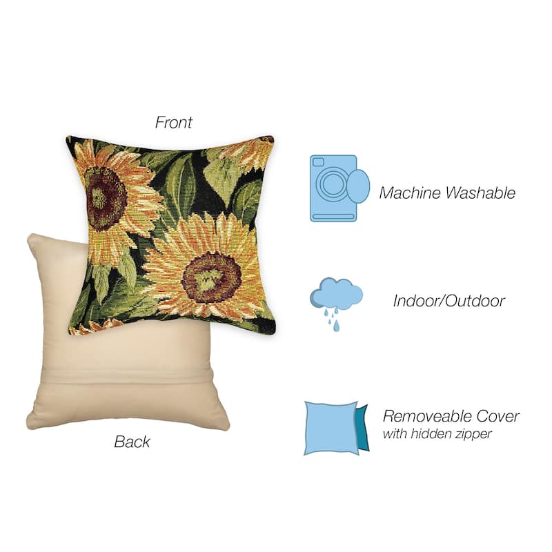 Liora Manne Marina Sunflowers Indoor/Outdoor Pillow