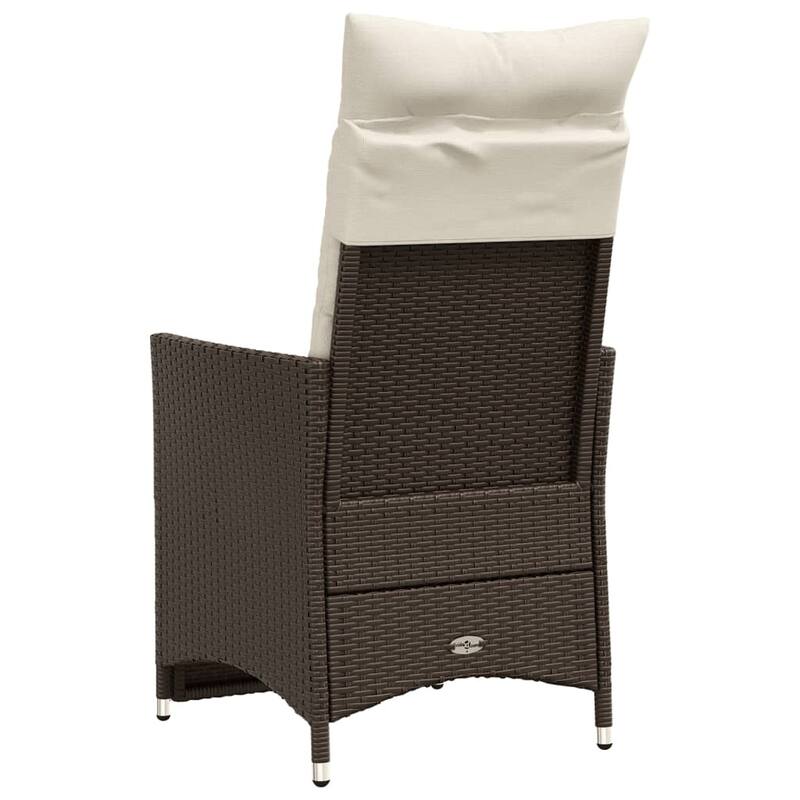 vidaXL Reclining Patio Chairs with Cushions Armchair Outdoor Seating Poly Rattan - 23.2 x 22.0 x 36.2