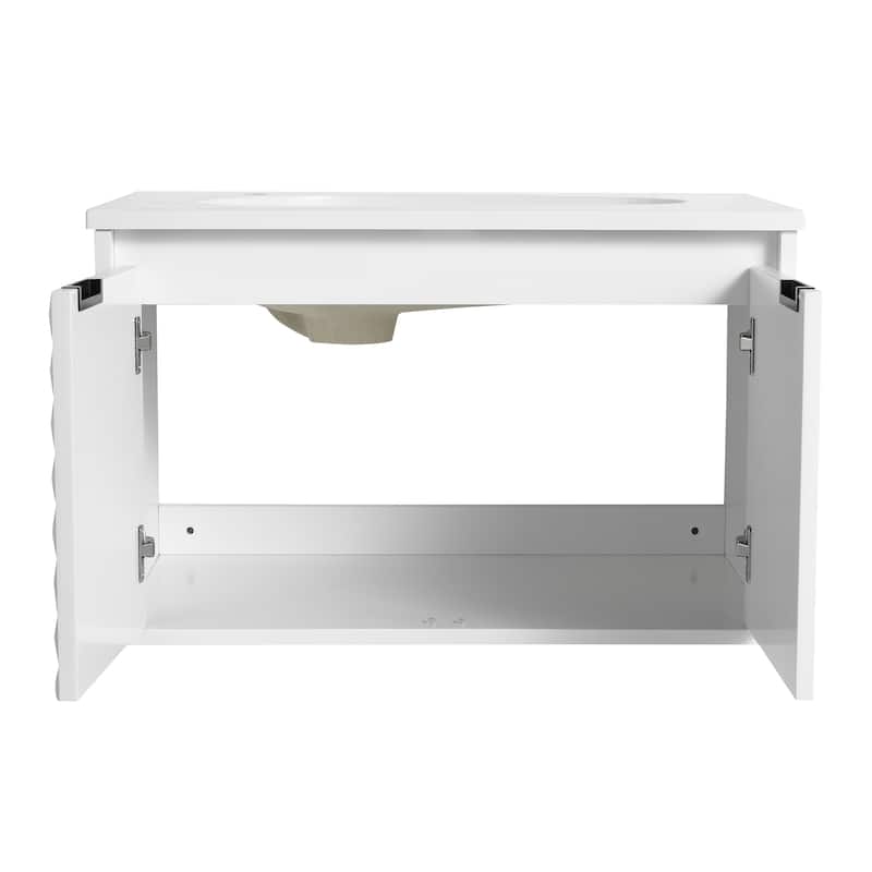 Bathroom Vanity With Sink In 24/30/36 Inch, Floating Bathroom Vanity With Soft Close Door