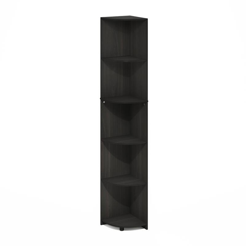 70.87 in. Tall Espresso Wood 5-Shelf Bookcase