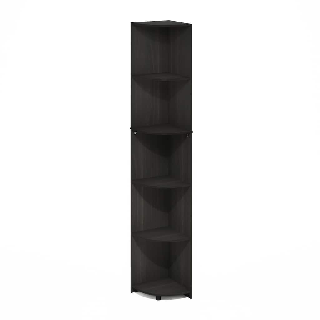 70.87 in. Tall Espresso Wood 5-Shelf Bookcase