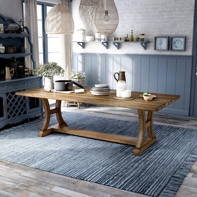 Furniture of America Sail Rustic Pine Solid Wood Dining Table
