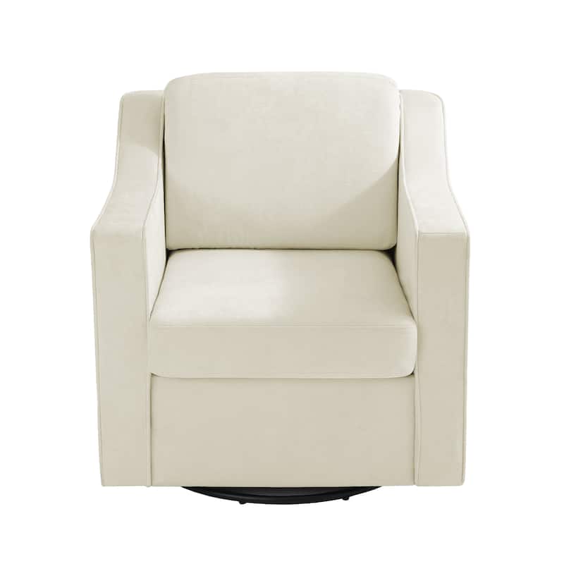 30" W Modern Accent Swivel Chair Comfy Upholstered Armchair