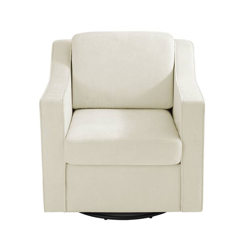 30'' W Vegan Leather/ Chenille Swivel Accent Chair
