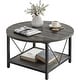 preview thumbnail 3 of 4, Moasis Industrial 2-Tier Round Coffee Table with Shelf