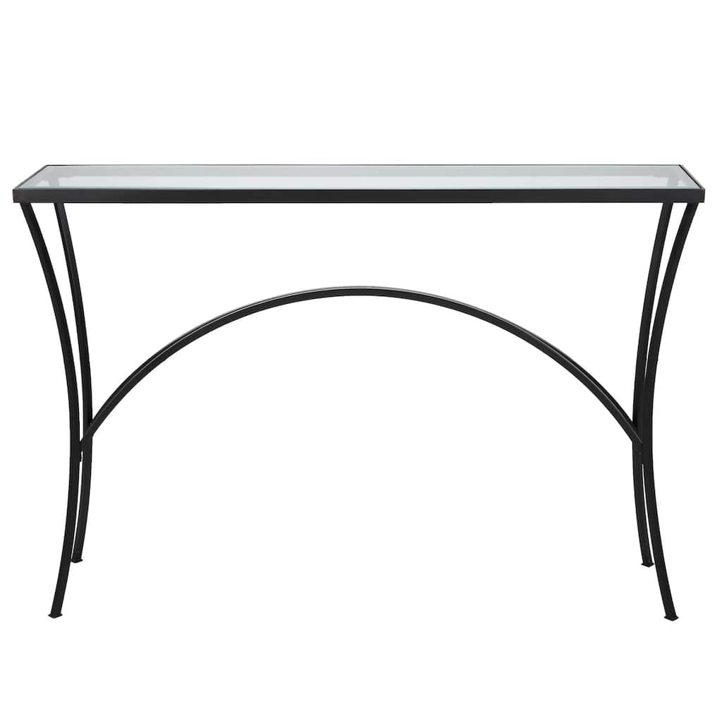 Uttermost 22910 Alayna 10" Wide Tempered Glass Top and Metal