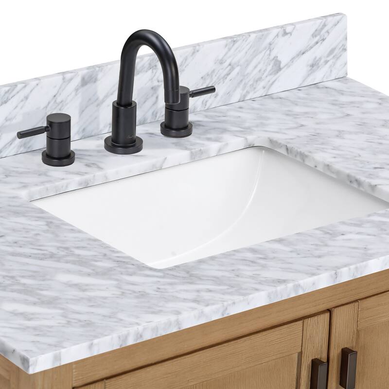 Avanity Modero 36 in. Single Sink Bathroom Vanity with Carrara Marble Top - 37"W x 22"D x 35"H