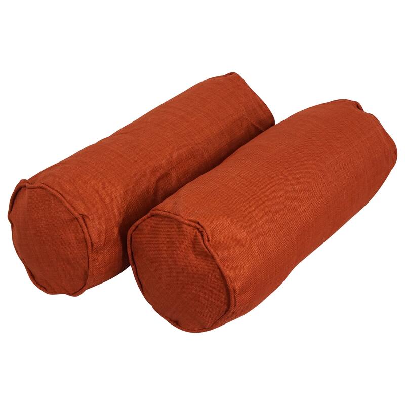 Delaney Corded Indoor/Outdoor Bolster Pillow (Set of 2) - Cinnamon