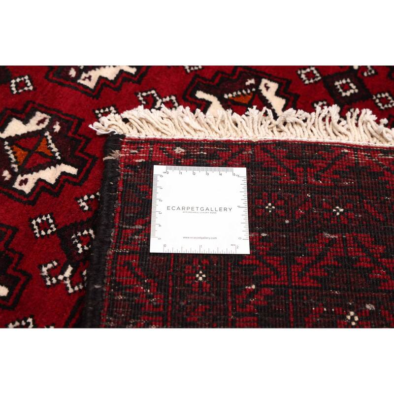 ECARPETGALLERY Hand-knotted Teimani Red Wool Rug - 3'3 x 6'2