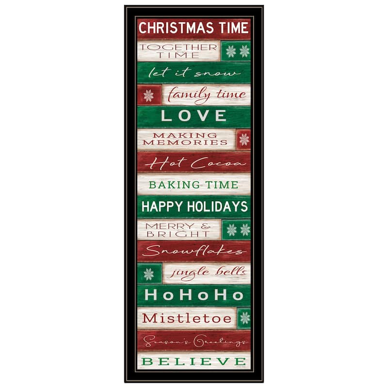 HomeRoots Christmas Time Black Framed Wall Art