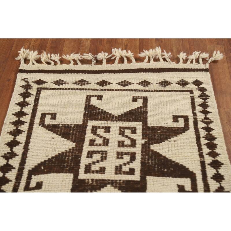 Turkish Anatolian Runner Rug Hand-knotted Natural Dye Wool Carpet - 2'10"x 15'1"