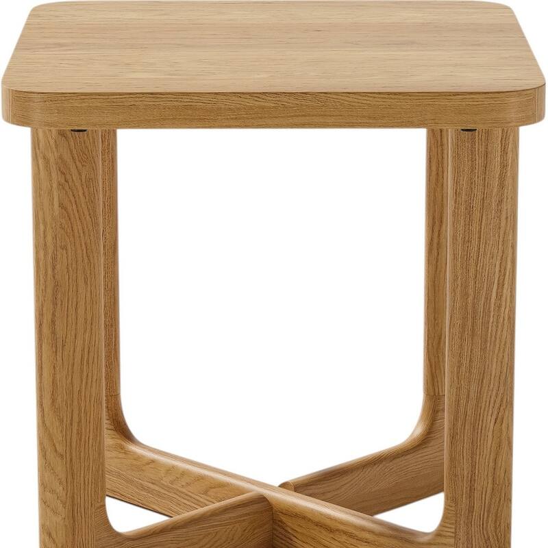 HomeRoots 24" Natural Solid Wood Square Cross Legs End Table - 24' X '24' X '24