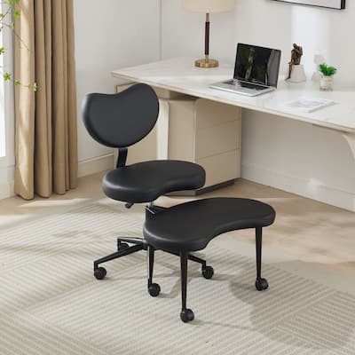 Meditation Chair Plus, Cross Legged Chair with Wheels, Criss Cross Desk Chair with Lumbar Support and Adjustable Stool