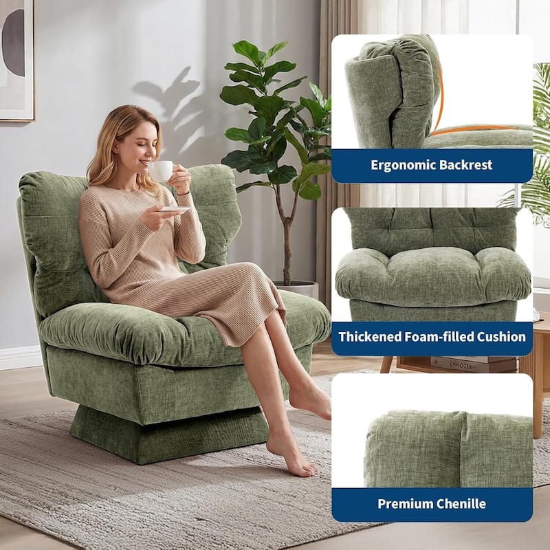 360° Swivel Modern Comfy Upholstered Accent Sofa Chair for Living Room, Bedroom