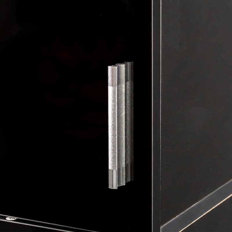 Freestanding Cabinet with Inadjustable Shelves & 2 Doors for Kitchen, Dining Room
