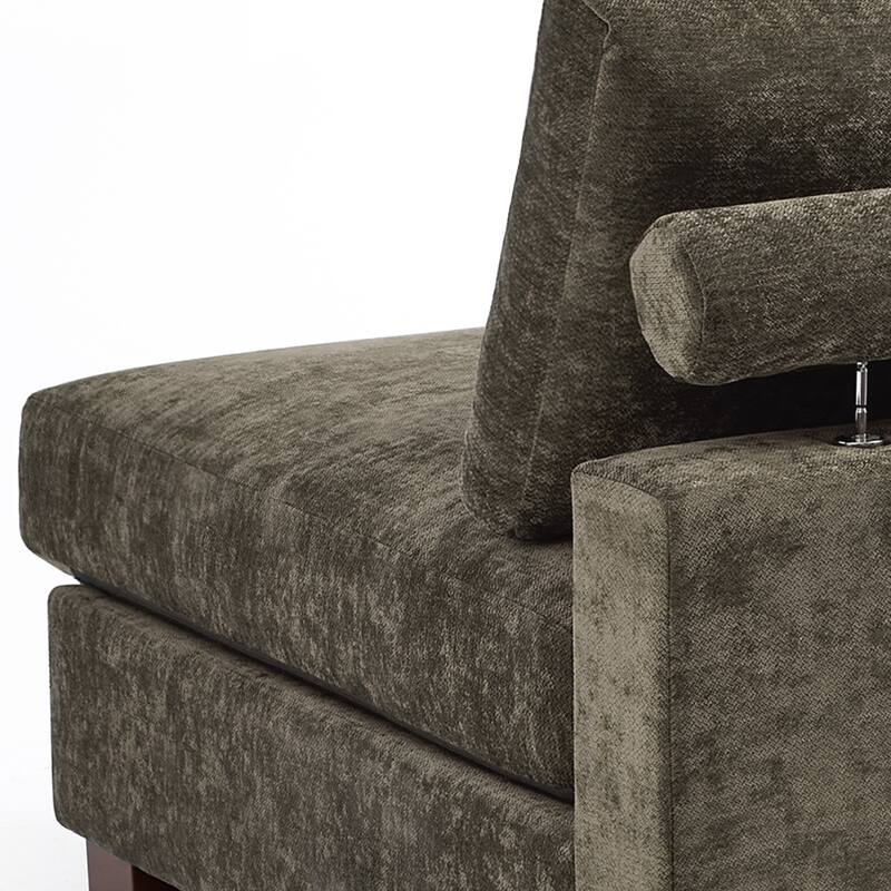 Modern Upholstered Chenille Modular Sectional Sofa with Pillow