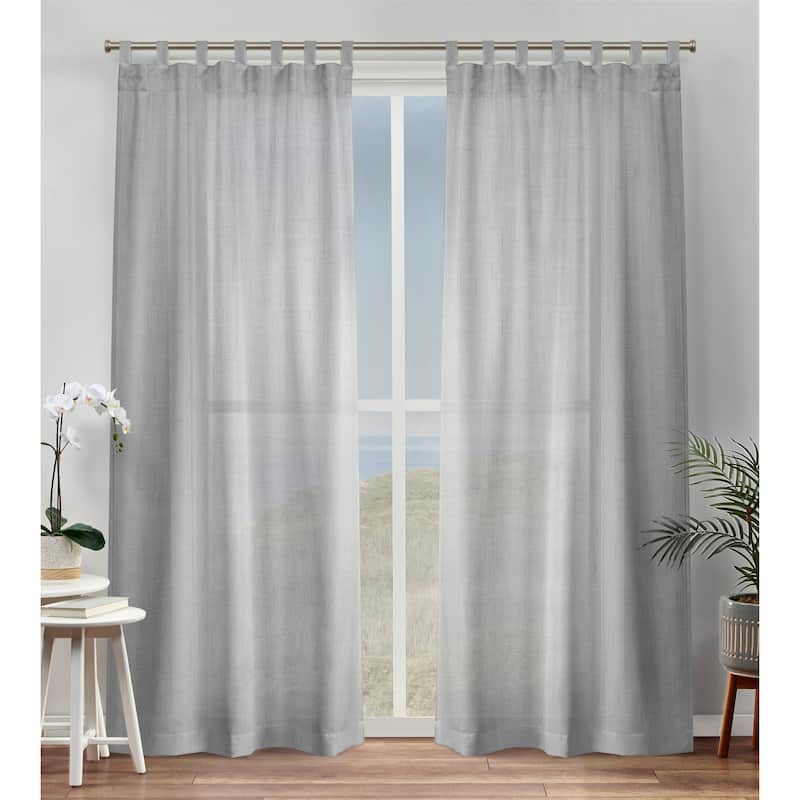 ATI Home Bella Sheer Tab Top Curtain Panel Pair - 54x84 - Silver